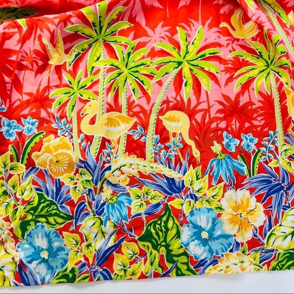 Vintage amara Hawaiian mumu maxi dress flamingo tropical novelty print - Picture 9 of 13